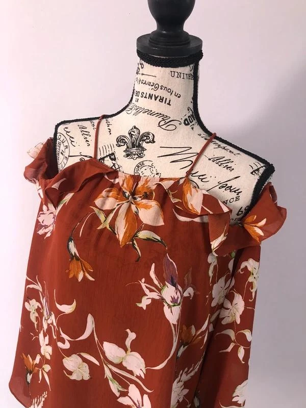 Bohemien schoudervrije blouse met bloemenpatroon Mango – Maat S (36) – photo 10